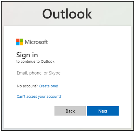 Screen to enter in your SLCC email address