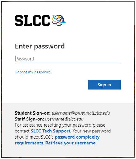 Image of the window to enter in your password.