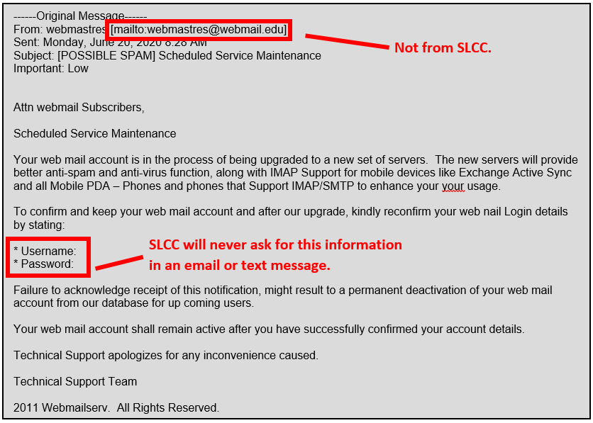 Phishing example one