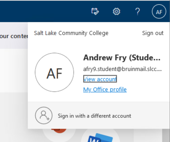 Image shows M y Account screen