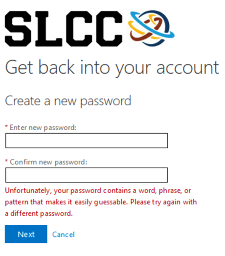Image shows guessable error