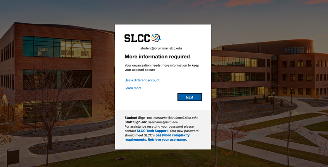 Image shows Login Screen
