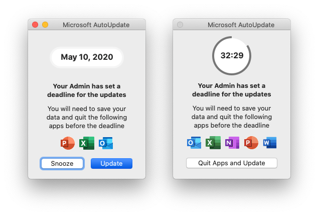 Image Shows Mac Office Update