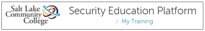 Image of the top pf the Security Education Platform page