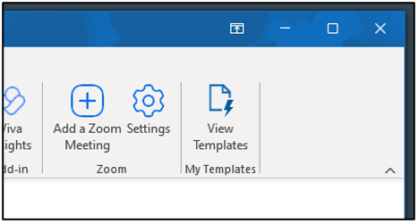 Image of the ADD A ZOOM MEETING and SETTINGS icons.