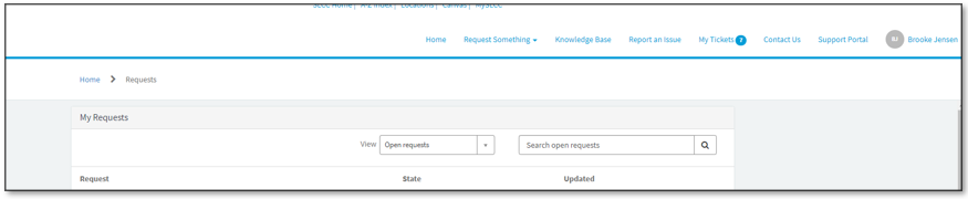 Image of My Request listing.