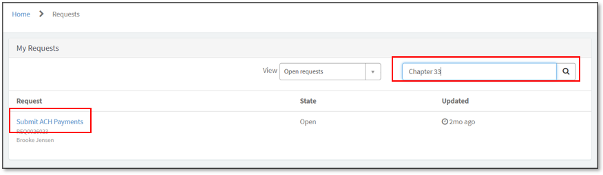 List of requested based on filters