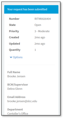 Image of the details for a ticket.