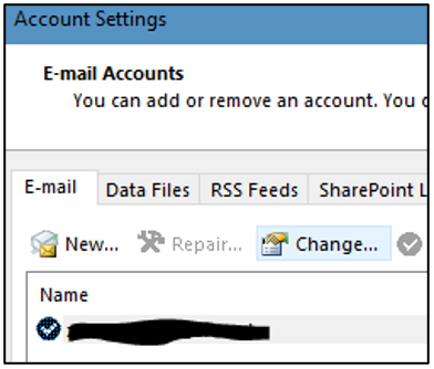 Image of Outlook email settings