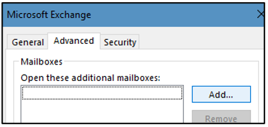 Image of the Advanced tab in Outlook