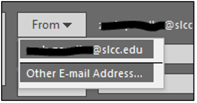 Image of options for the From field