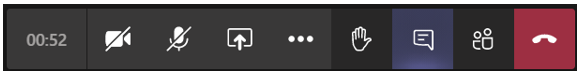 Image of the hosting controls for a Teams Meeting