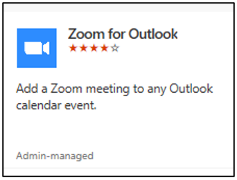 Zoom for Outlook Add-in option