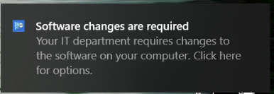 Software change required image