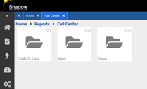Image shows Call Center options