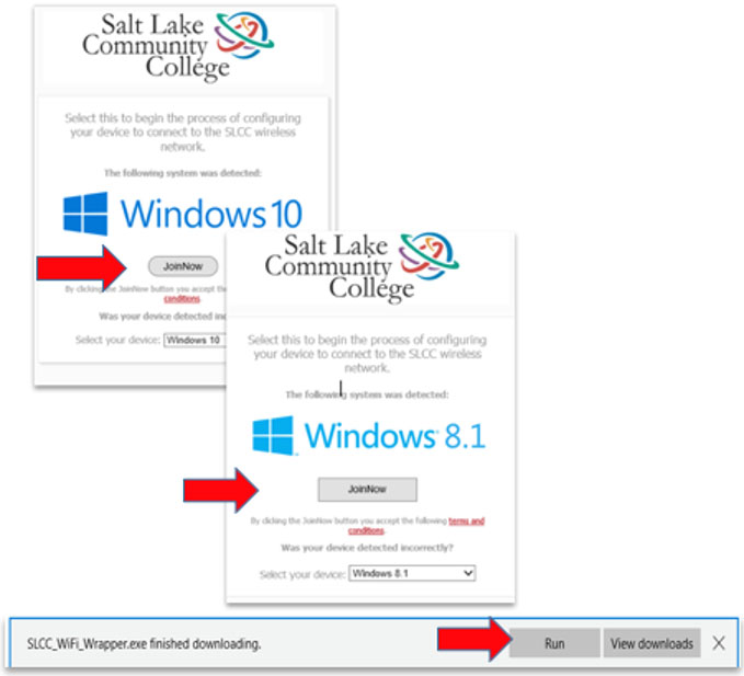 Image shows Join now button and Run button