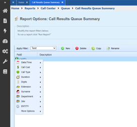Image shows blank filter options